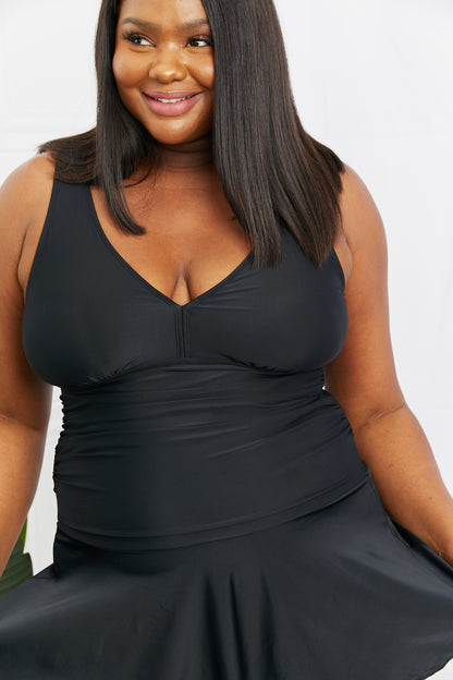 Marina West Swim Full Size Clear Waters Swim Dress in Black - UrbanEthereal