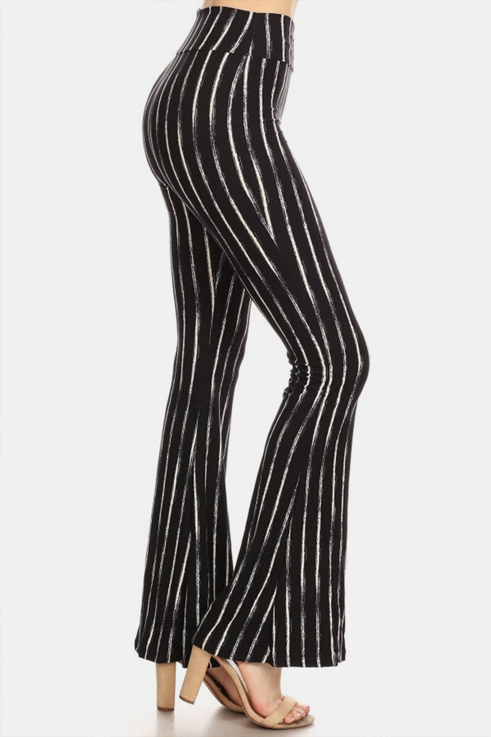 Leggings Depot Striped High Waist Flare Pants - UrbanEthereal