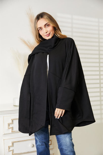 HEYSON Full Size Open Front Cardigan with Scarf Design - UrbanEthereal