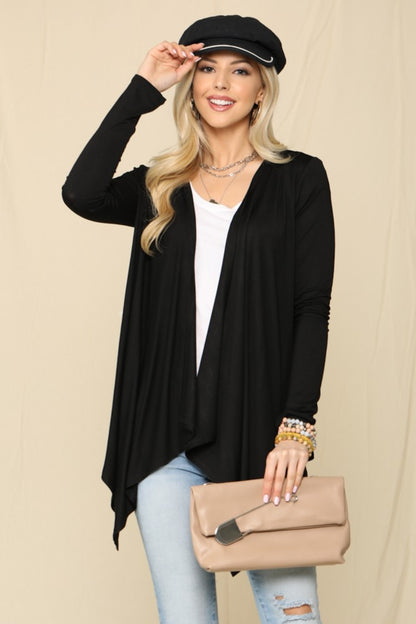 Celeste Full Size Open Front Knit Cardigan - UrbanEthereal