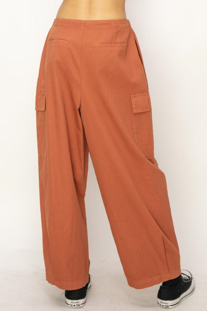 HYFVE Drawstring Cargo Wide Leg Pants - UrbanEthereal