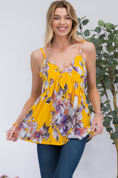 Celeste Full Size Floral V-Neck Cami - UrbanEthereal