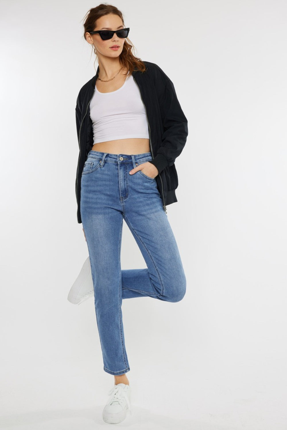 Kancan Full Size Cat's Whiskers High Waist Jeans - UrbanEthereal