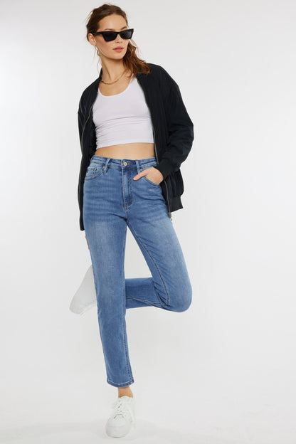 Kancan Full Size Cat's Whiskers High Waist Jeans - UrbanEthereal