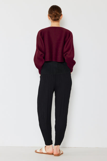 Marina West Swim Rib Pleated Puff Sleeve Bolero Cardigan - UrbanEthereal