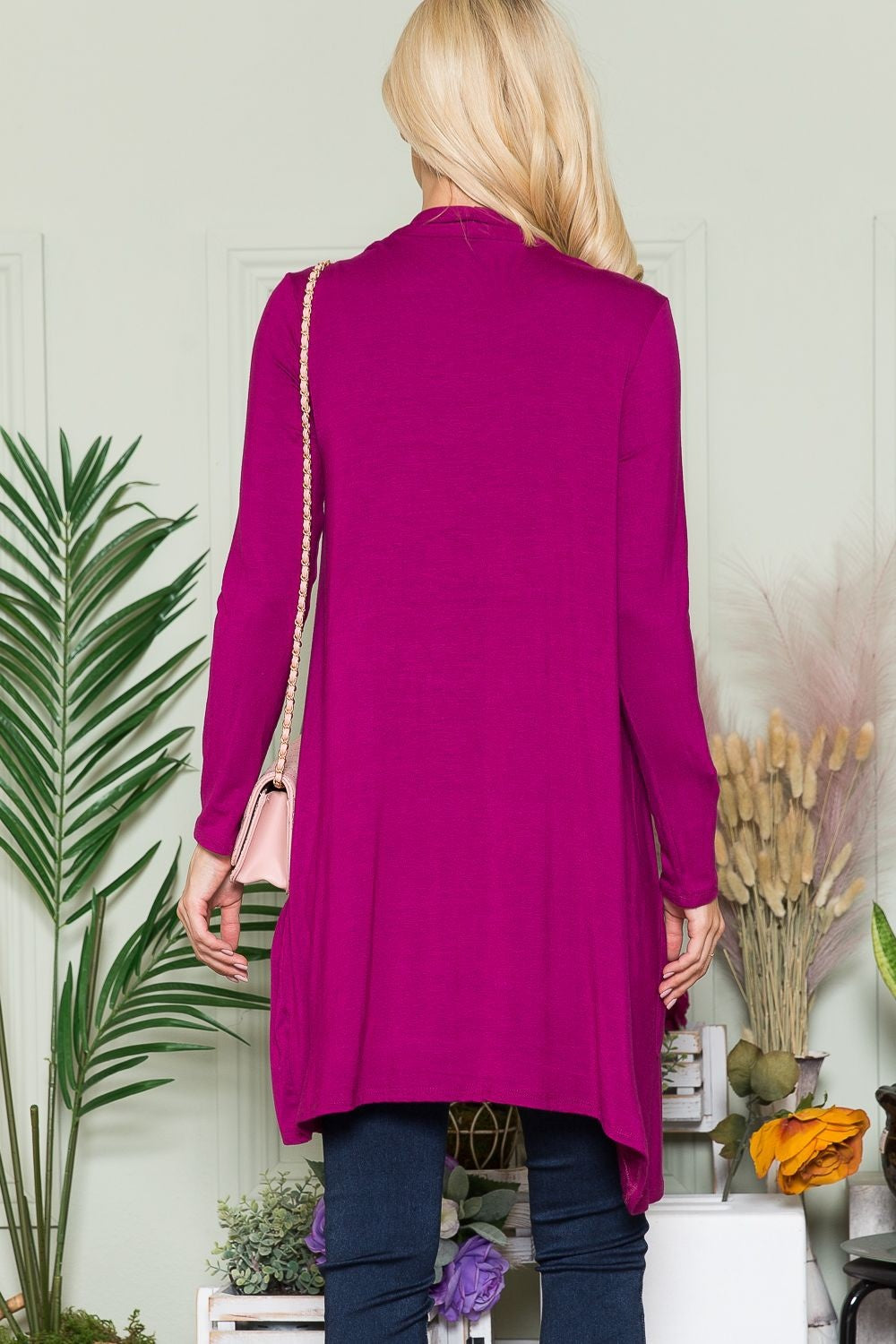 Celeste Full Size Open Front Cardigan with Pockets - UrbanEthereal