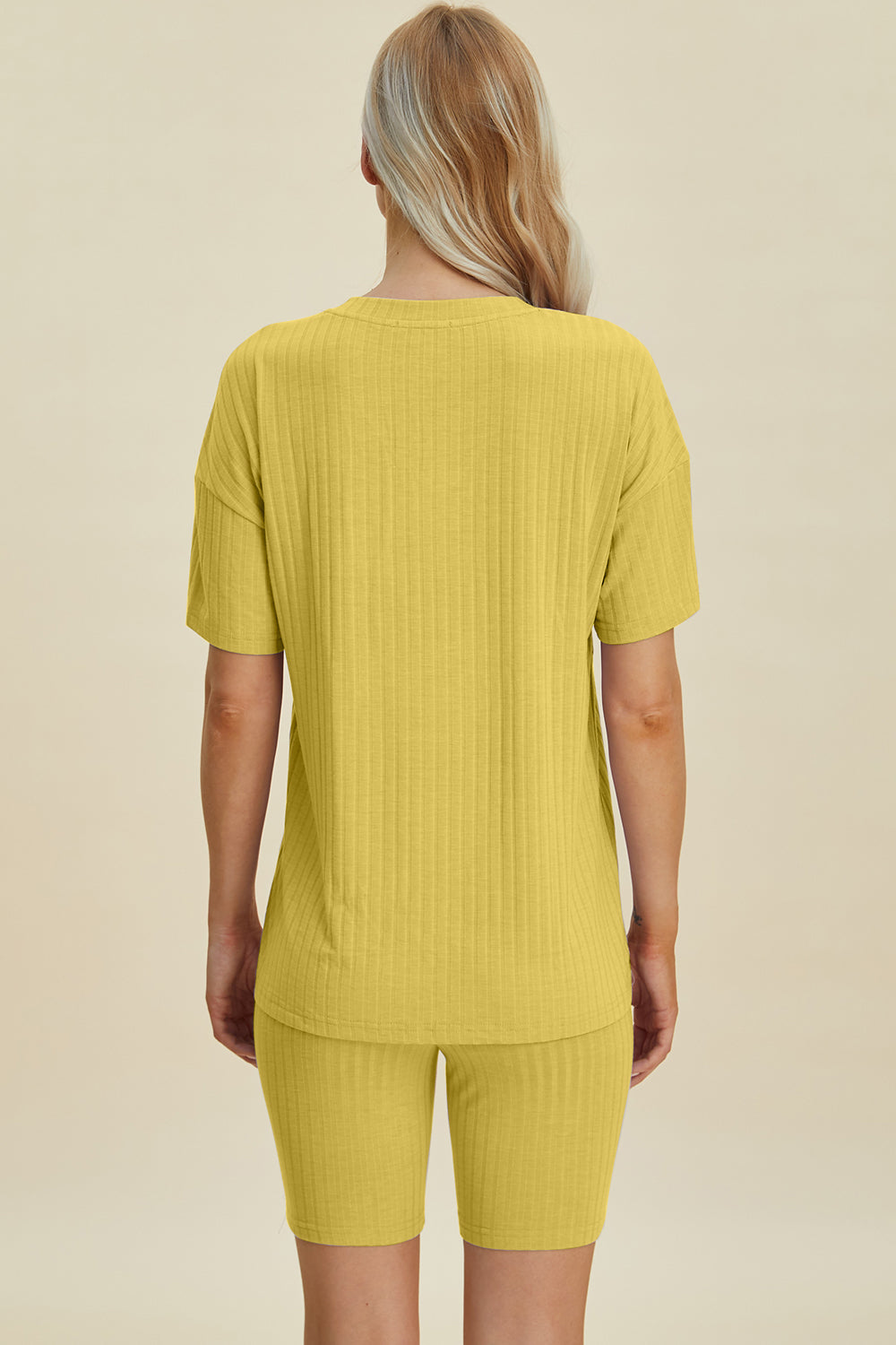Basic Bae Full Size Ribbed V-Neck Short Sleeve Top and Shorts Set - UrbanEthereal