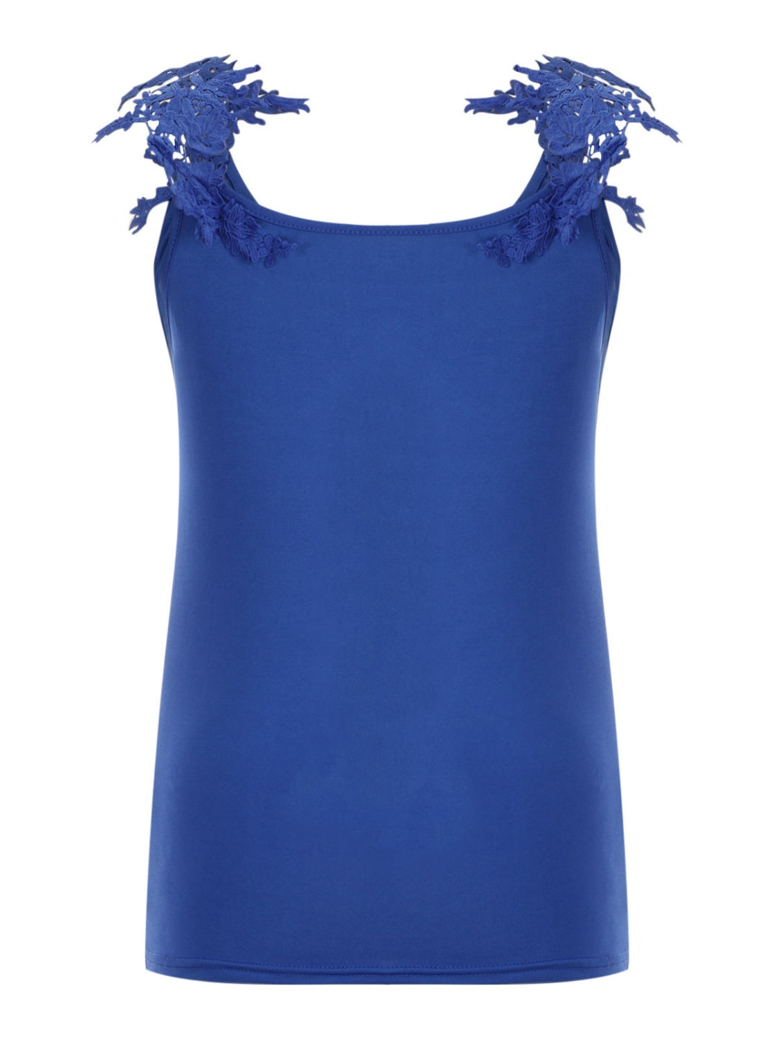 Full Size Lace Detail Scoop Neck Tank - UrbanEthereal