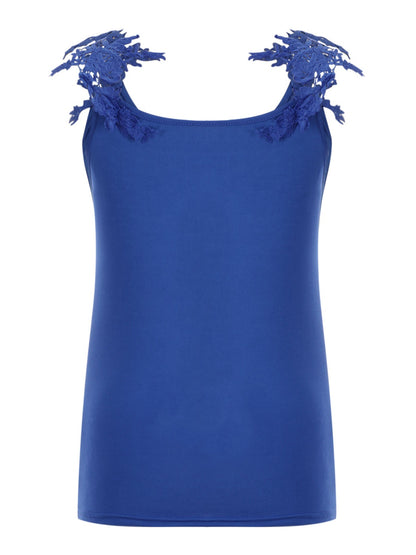 Full Size Lace Detail Scoop Neck Tank - UrbanEthereal