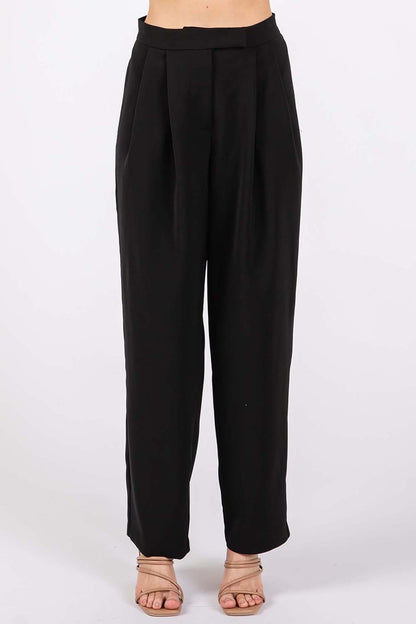 GeeGee High-Waisted Pleated Pants - UrbanEthereal