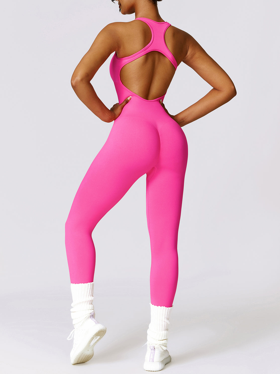Basic Bae Sleeveless Cutout Racerback Active Jumpsuit - UrbanEthereal