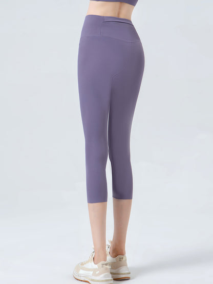 Wide Waistband Cropped Sports Leggings