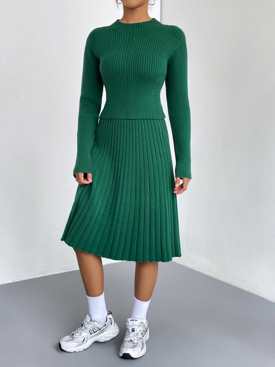 Rib-Knit Sweater and Skirt Set