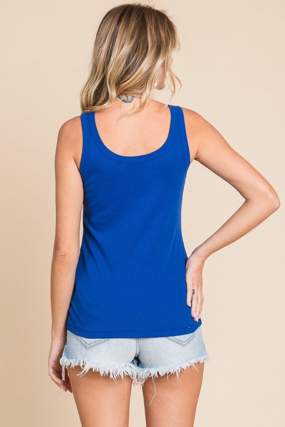 Culture Code Full Size Ribbed Scoop Neck Tank - UrbanEthereal