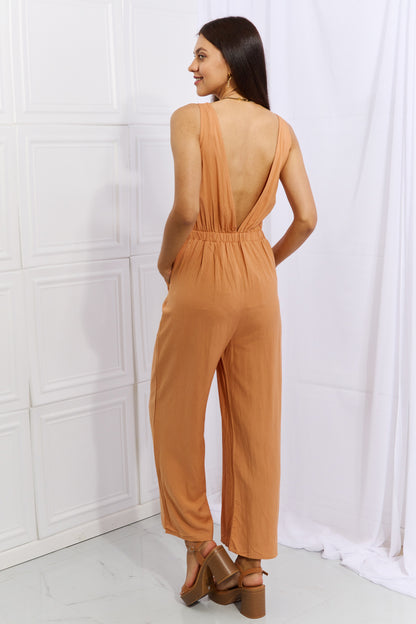 HEYSON Feels Right Cut Out Detail Wide Leg Jumpsuit in Sherbet - UrbanEthereal