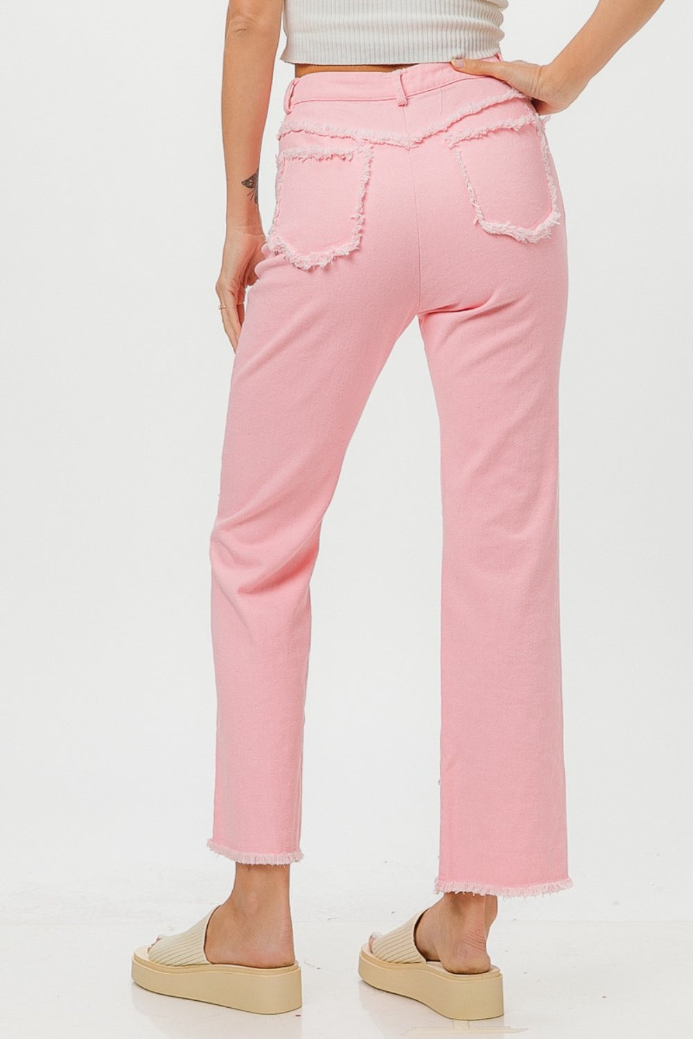 BiBi Washed Pearl Embellished Pants - UrbanEthereal