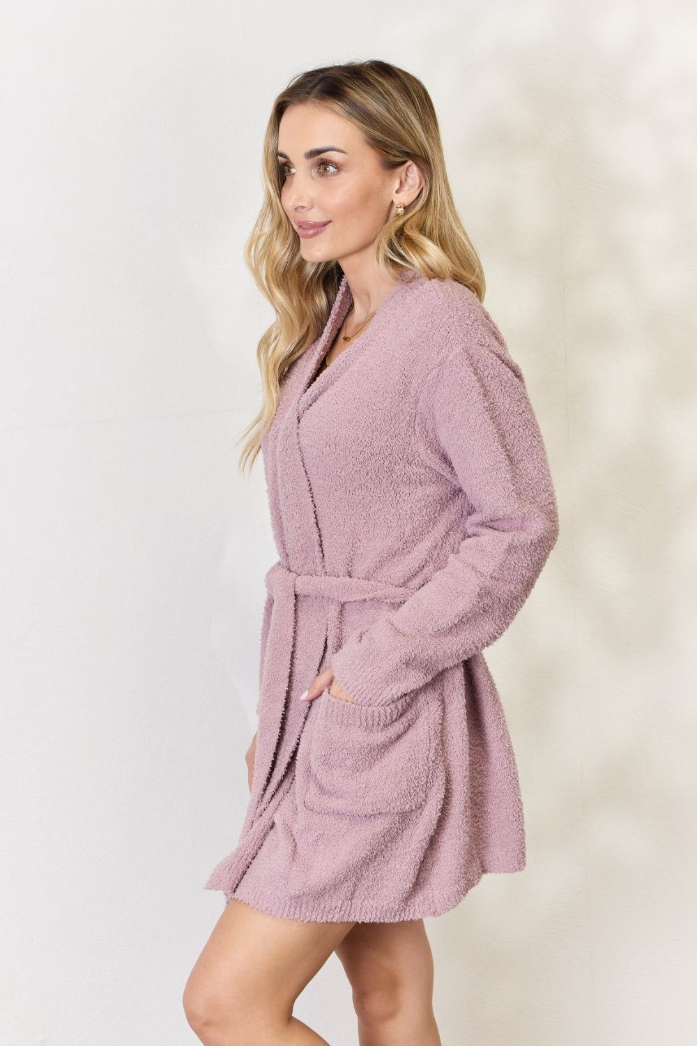 Hailey & Co Tie Front Long Sleeve Robe - UrbanEthereal