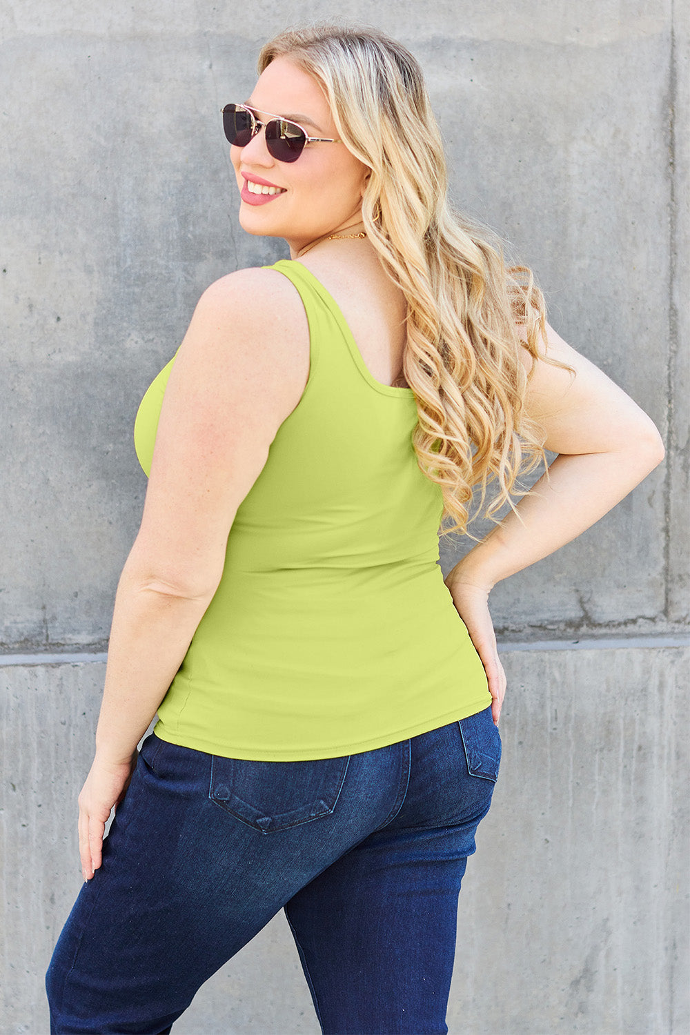 Basic Bae Full Size Square Neck Wide Strap Tank - UrbanEthereal