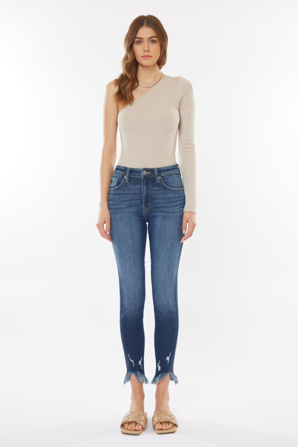 Kancan Raw Hem High Waist Cropped Jeans - UrbanEthereal
