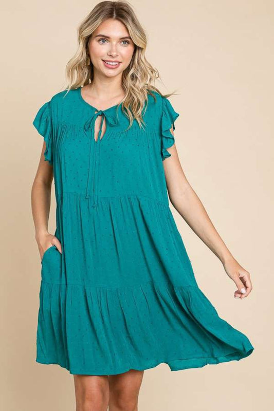 Culture Code Ruffle Cap Sleeve Tiered Dress - UrbanEthereal