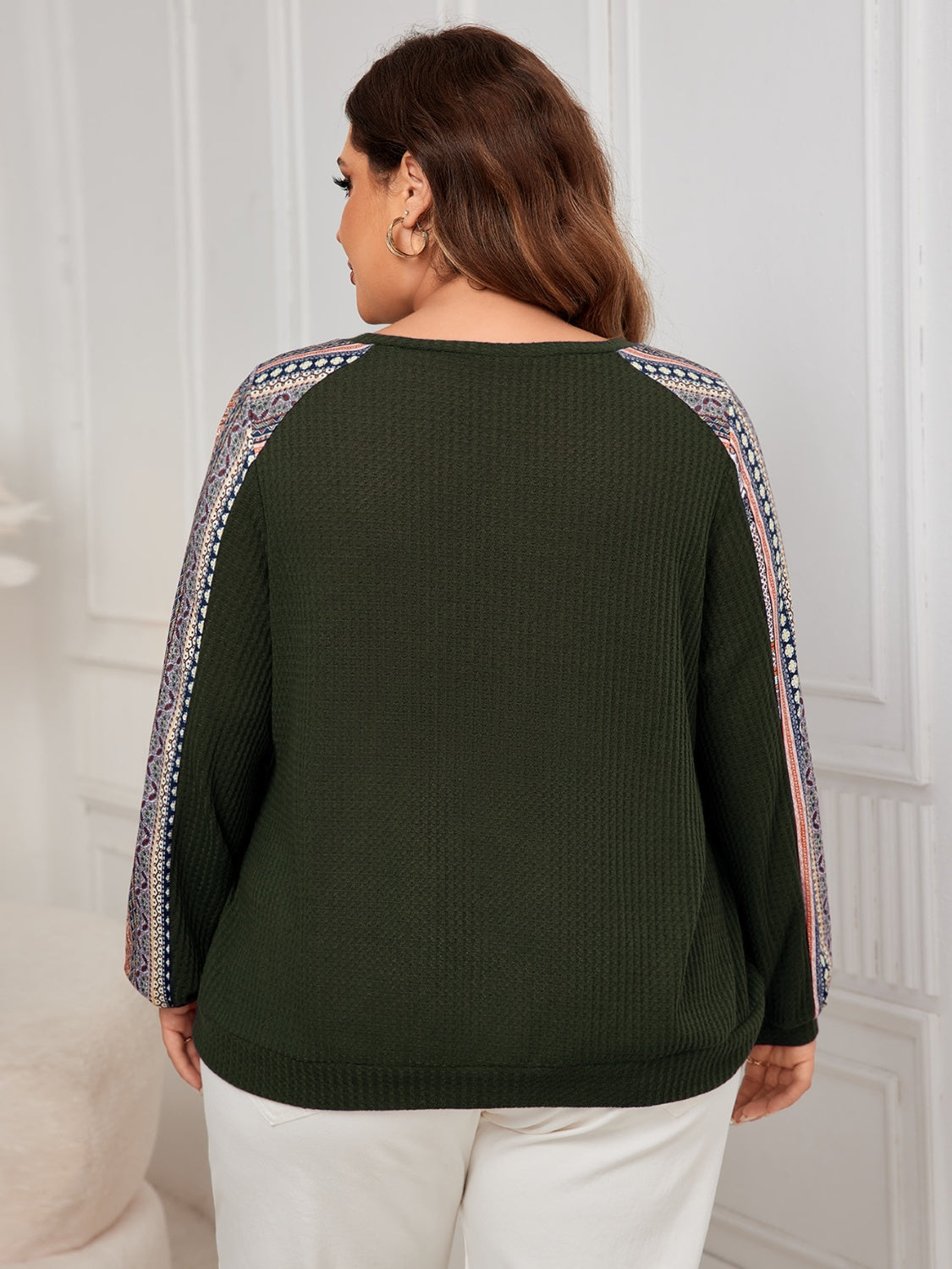 Plus Size Printed Long Sleeve Sweatshirt - UrbanEthereal