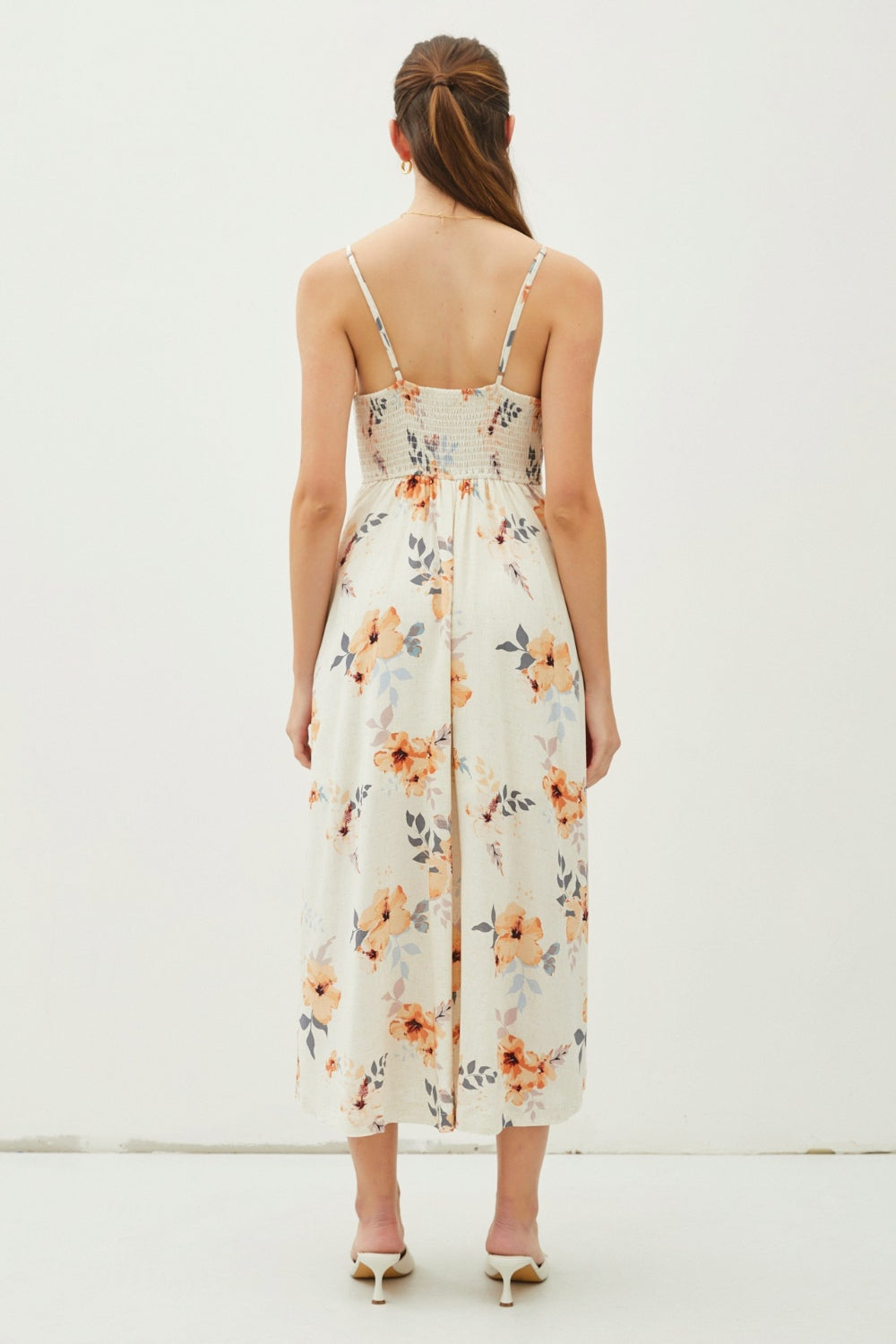 Be Cool Floral Button Down Cami Midi Dress - UrbanEthereal