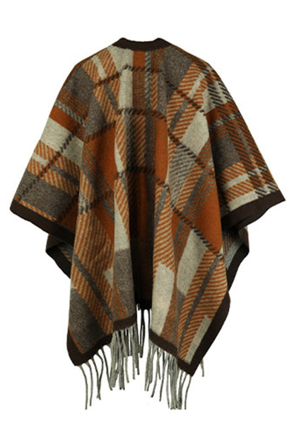 Cloak Sleeve Fringe Detail Poncho