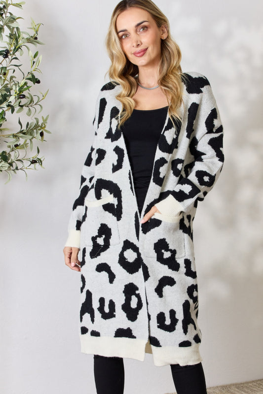 BiBi Leopard Open Front Cardigan - UrbanEthereal