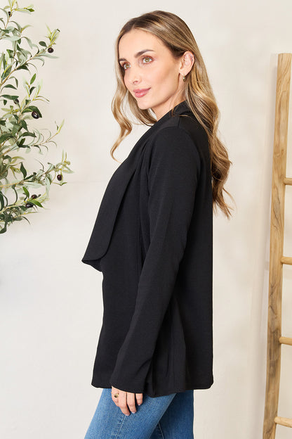 Heimish Full Size Open Front Long Sleeve Blazer - UrbanEthereal