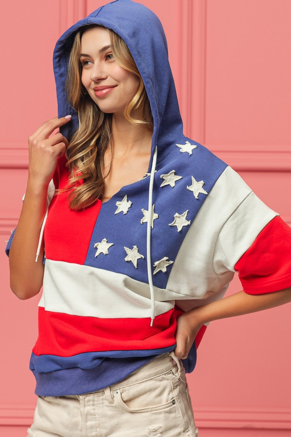 BiBi American Flag Theme Hoodie - UrbanEthereal