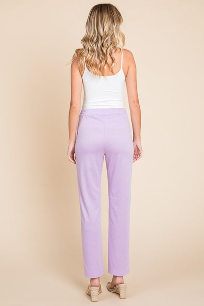 Culture Code Full Size Pin Tuck Detail Slim Pants - UrbanEthereal