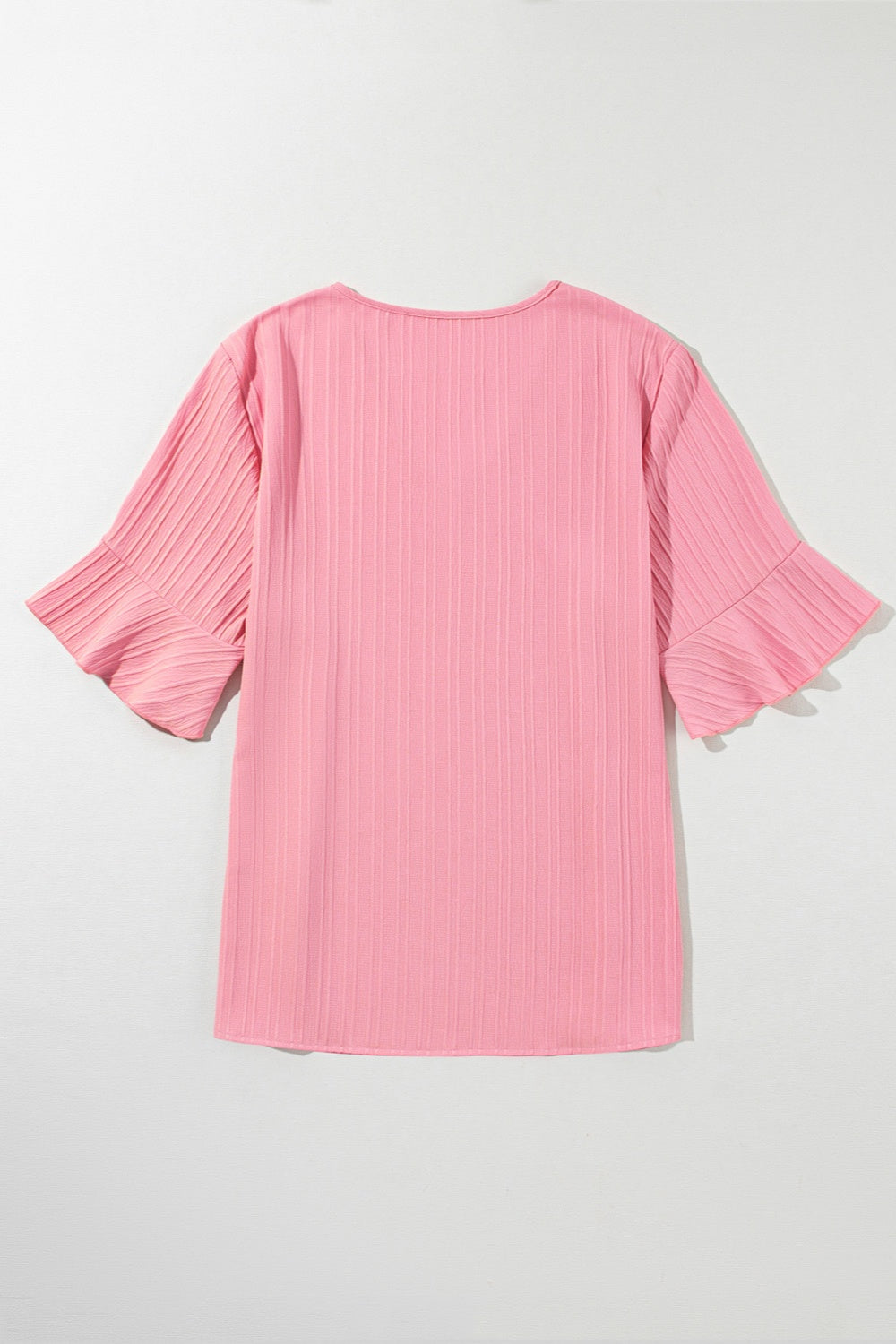 Plus Size V-Neck Half Sleeve Blouse - UrbanEthereal