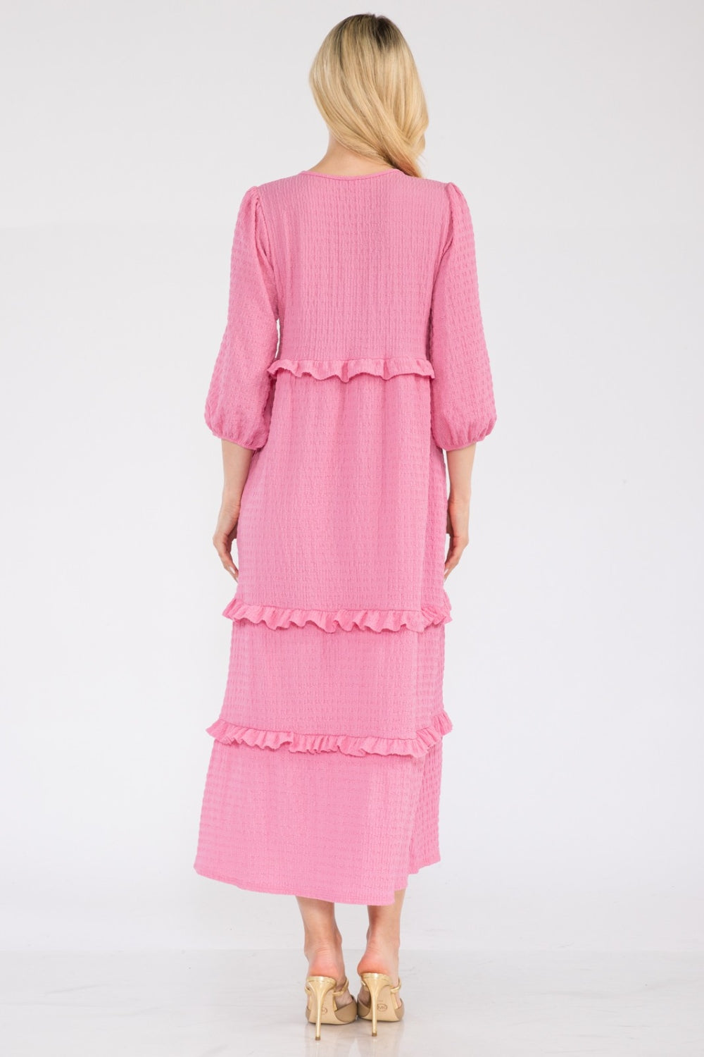 Celeste Full Size Tiered-Ruffle Midi Dress - UrbanEthereal