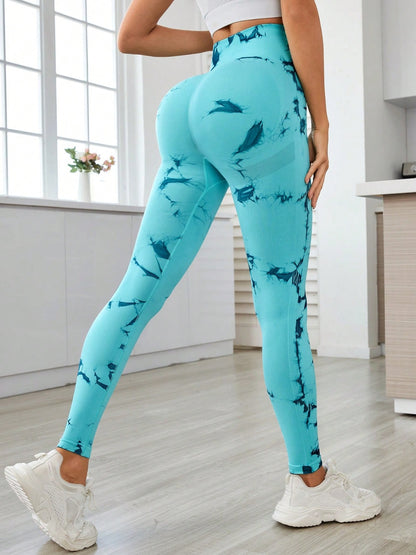 Printed High Waist Active Leggings - UrbanEthereal
