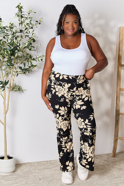 Heimish Full Size High Waist Floral Flare Pants - UrbanEthereal