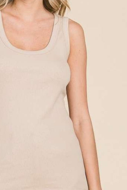 Culture Code Full Size Ribbed Scoop Neck Tank - UrbanEthereal