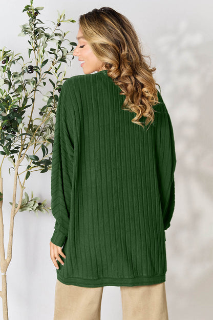 Basic Bae Full Size Ribbed Cocoon Cardigan - UrbanEthereal