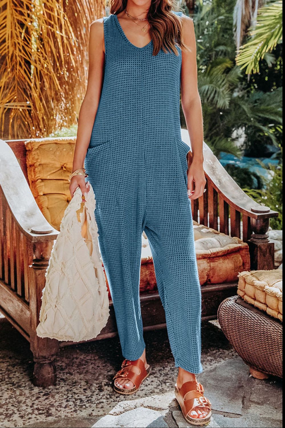 Double Take Full Size Sleeveless Straight Jumpsuit - UrbanEthereal