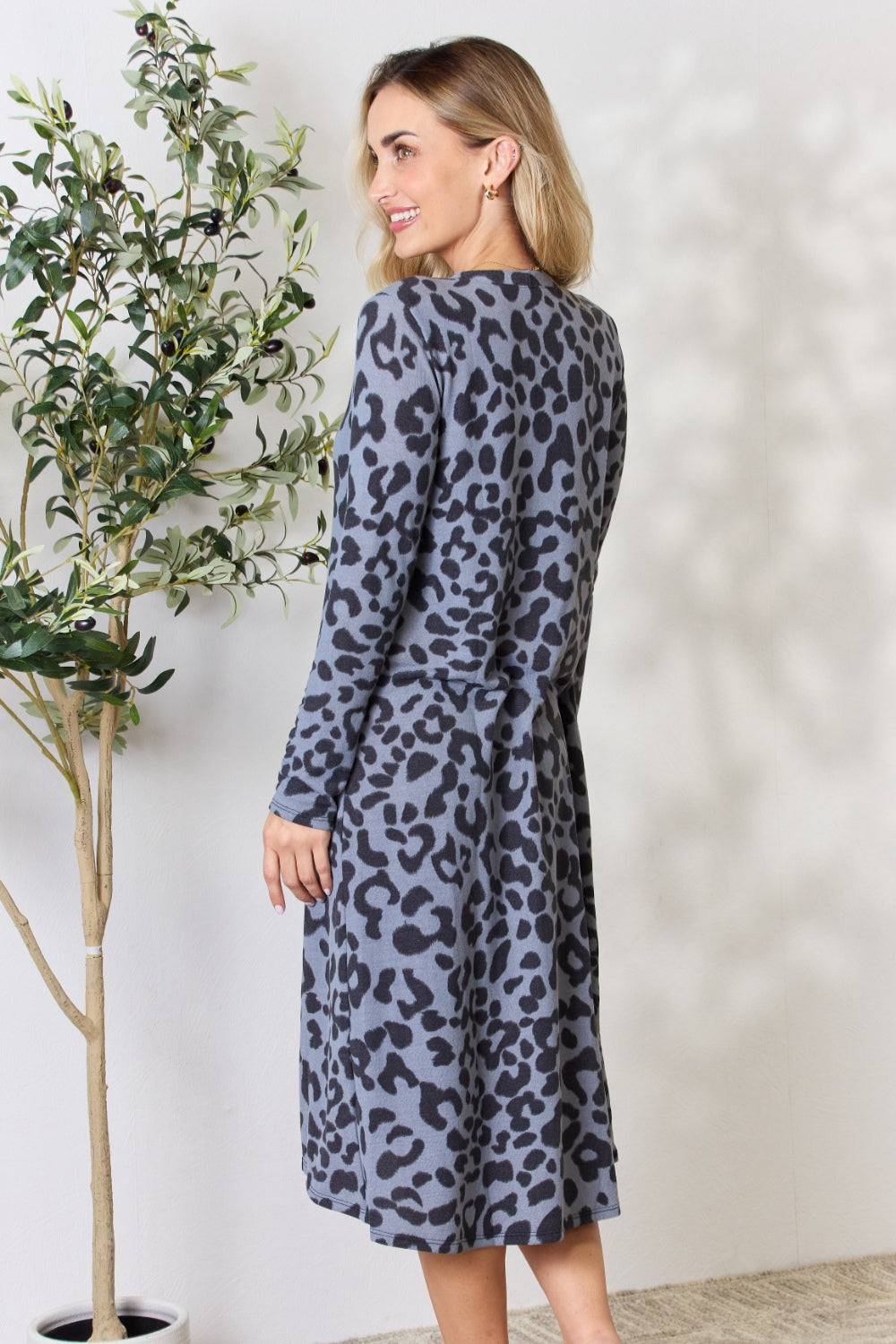 Celeste Full Size Button Up Animal Print Cardigan - UrbanEthereal