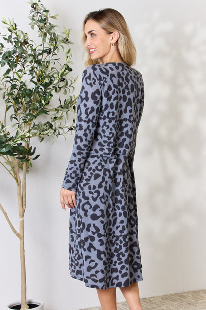 Celeste Full Size Button Up Animal Print Cardigan - UrbanEthereal