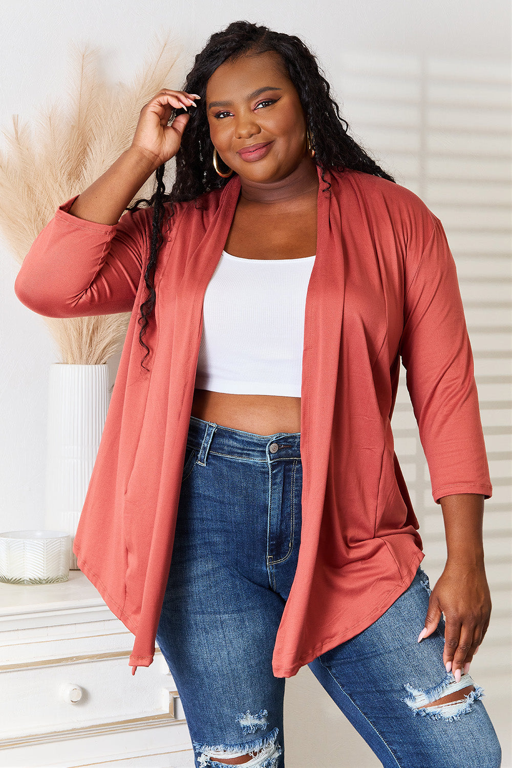 Culture Code Full Size Open Front Cardigan - UrbanEthereal