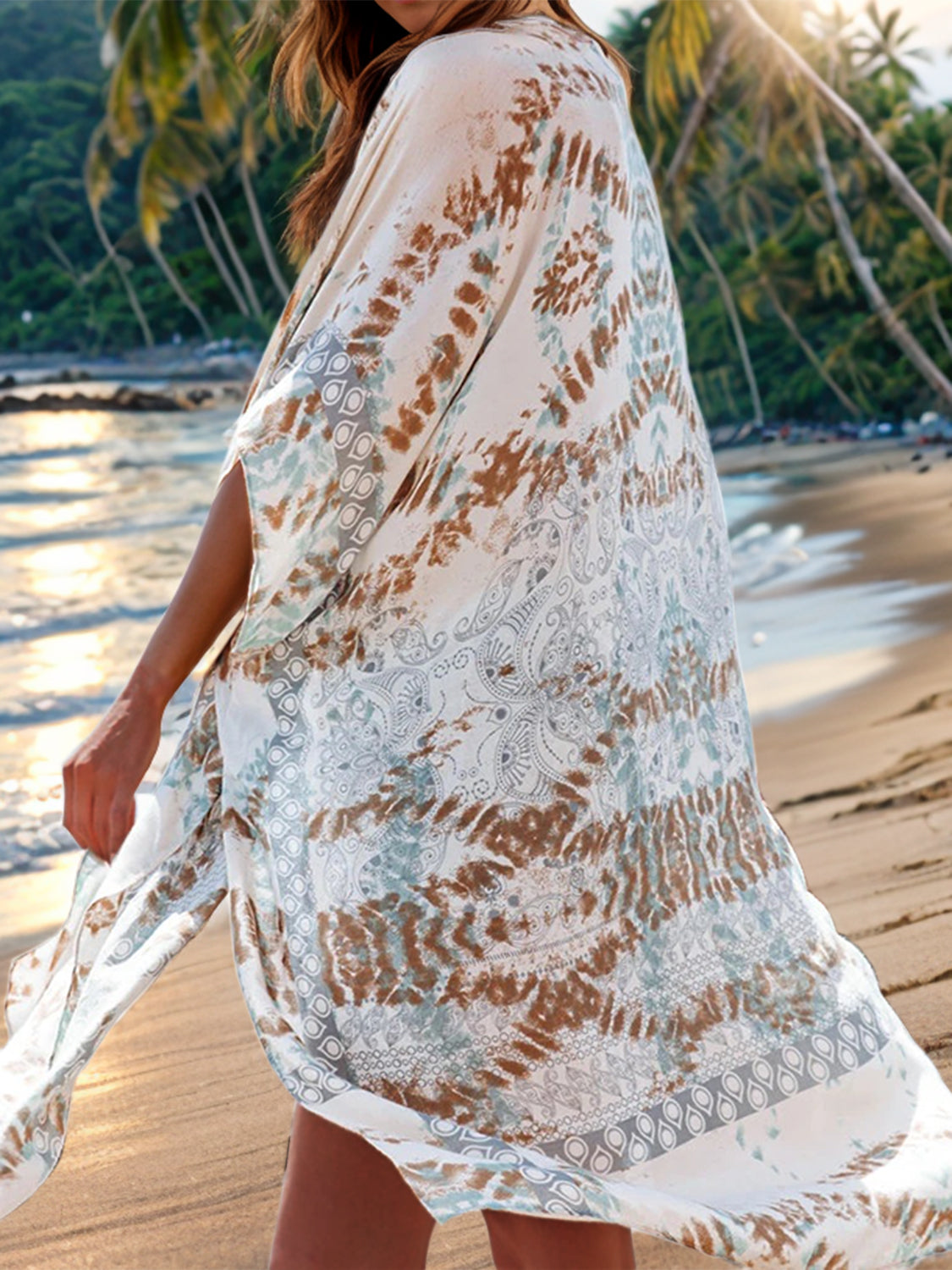 Printed Open Front Cover-Up - UrbanEthereal