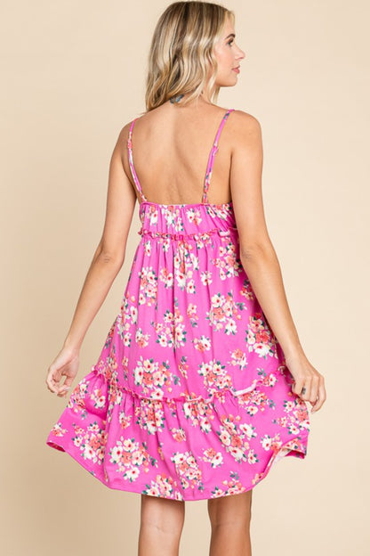 Culture Code Full Size Floral Ruffled Cami Dress - UrbanEthereal