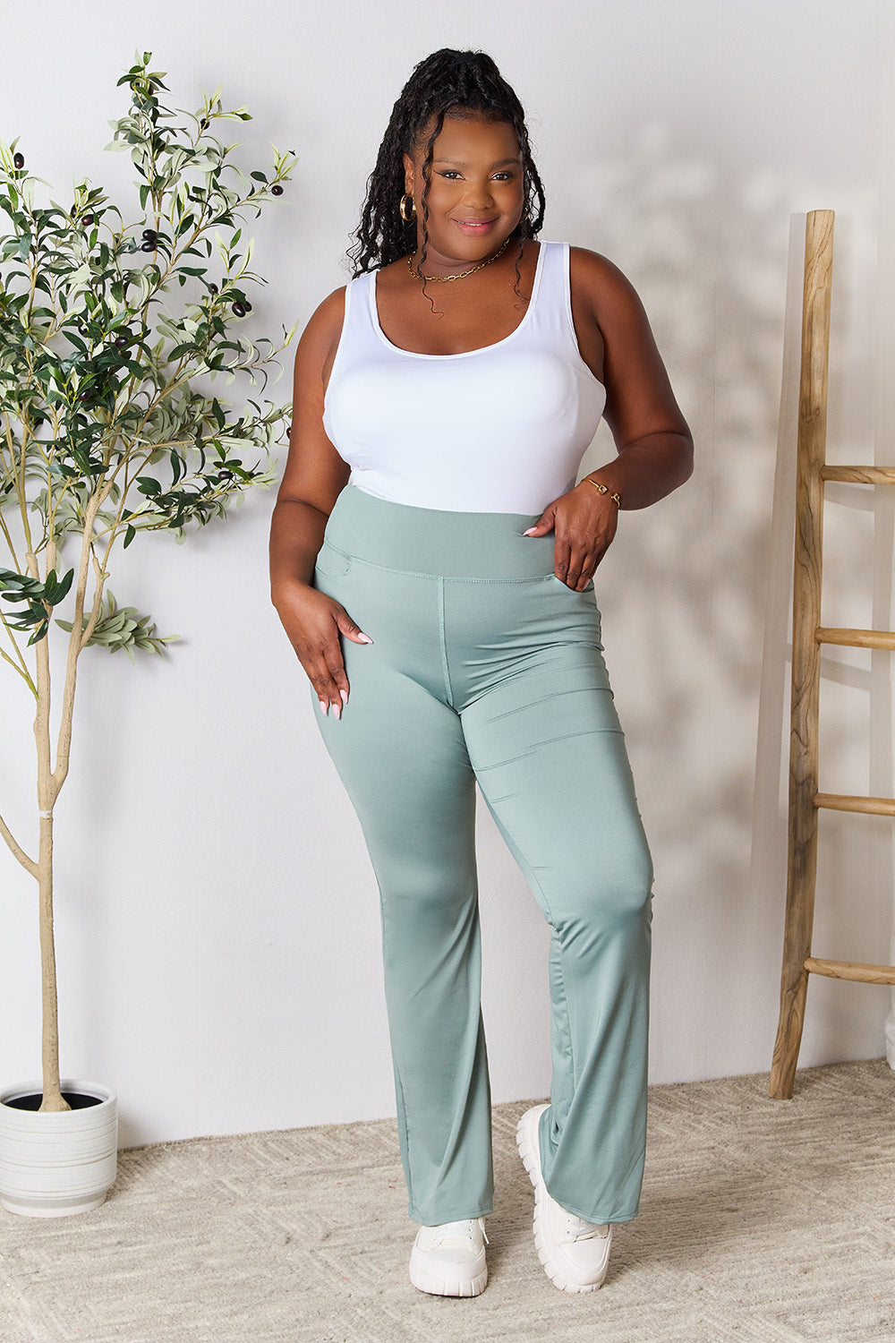 Heimish Full Size Wide Waistband Sports Pants - UrbanEthereal