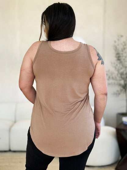 Basic Bae Full Size Round Neck Curved Hem Tank - UrbanEthereal