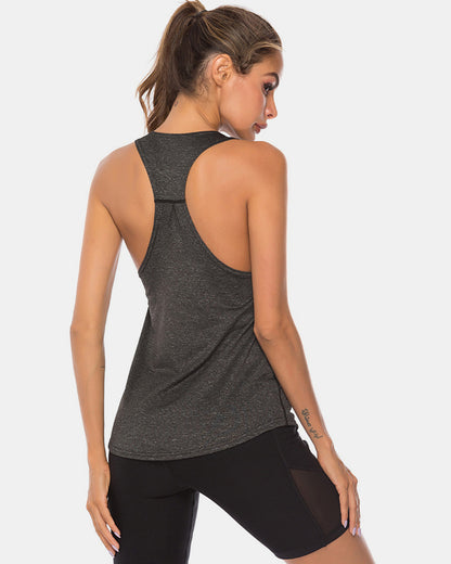 Full Size Scoop Neck Wide Strap Active Tank - UrbanEthereal