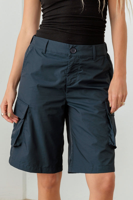 Le Lis Navy Cargo Bermuda Shorts - UrbanEthereal