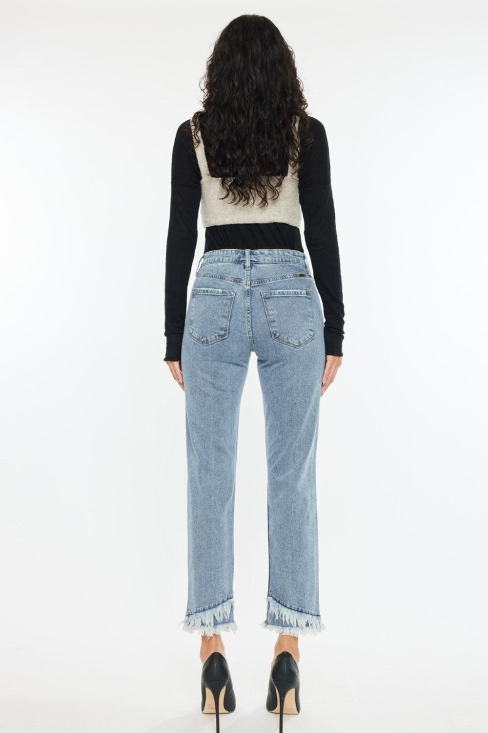 Kancan Raw Hem High Rise Straight Jeans - UrbanEthereal