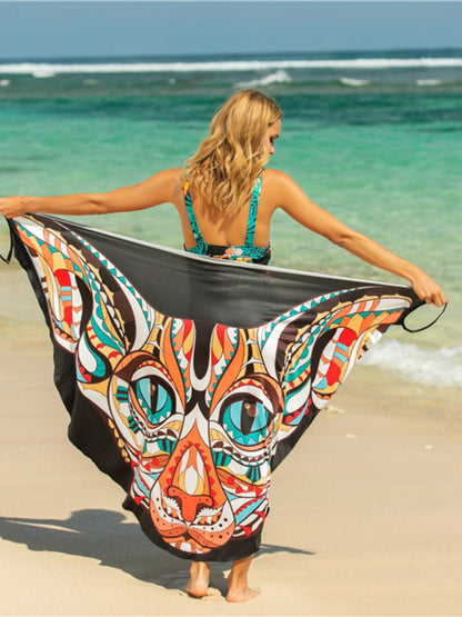 Printed Spaghetti Strap Cover Up - UrbanEthereal