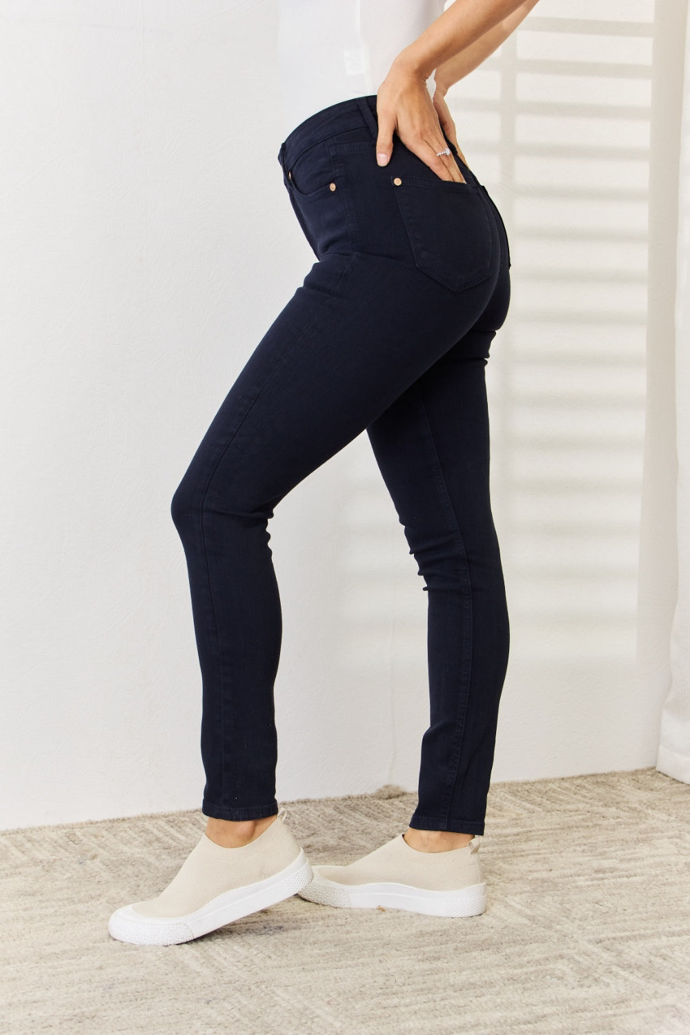 Judy Blue Full Size Garment Dyed Tummy Control Skinny Jeans - UrbanEthereal